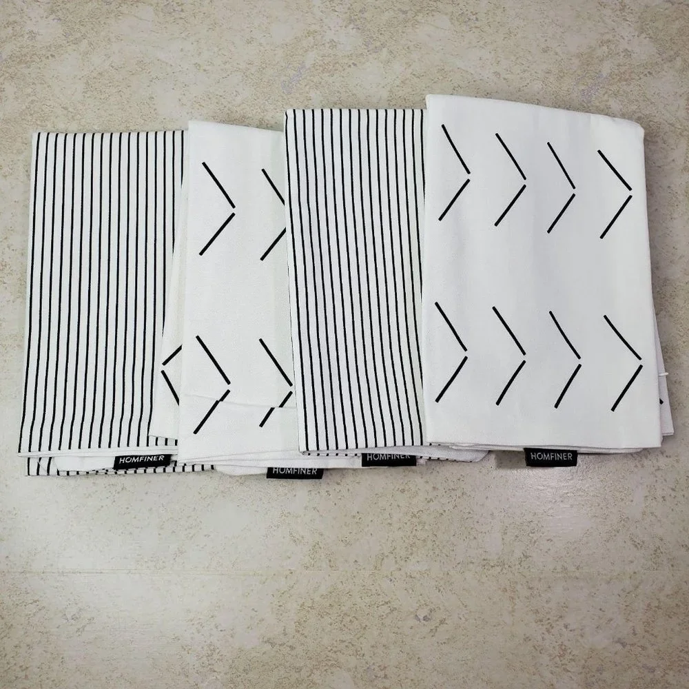 IKEA White and Black Patterned Cushions